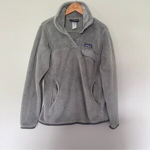 Patagonia Gray Fleece Quarter Button Pullover Jacket Sweatshirt Soft Warm Comfy